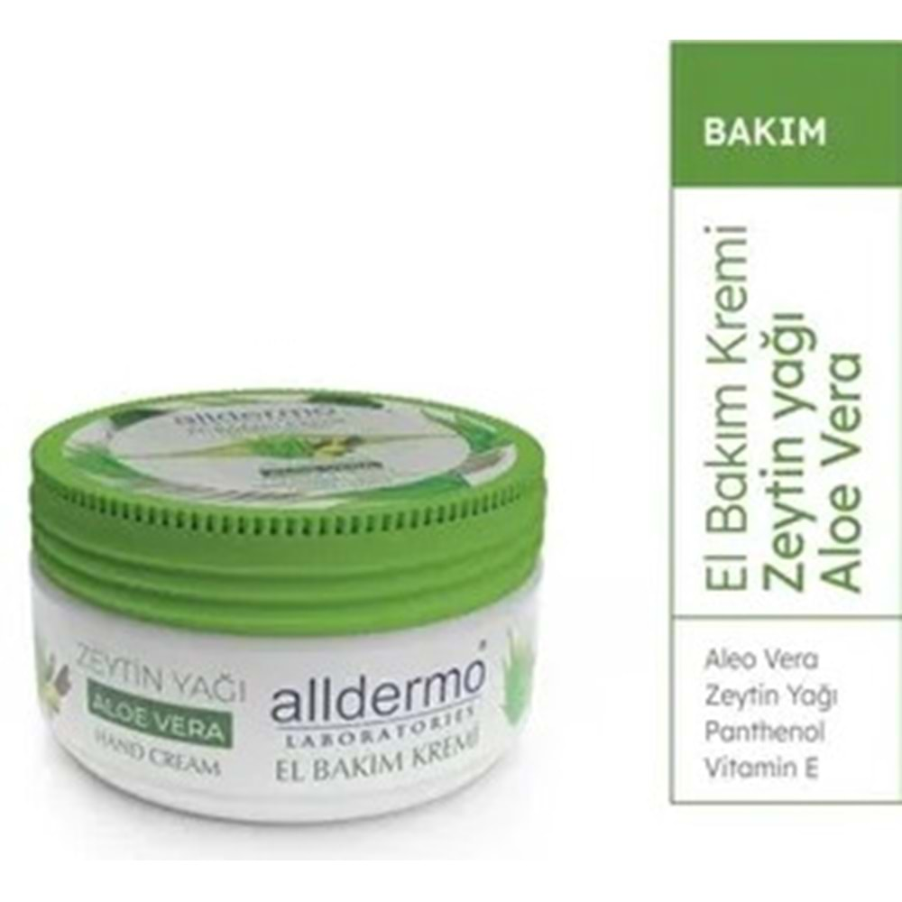 Alldermo El Bakım Kremı Zeytın Yagı Aloe Vera 150Ml