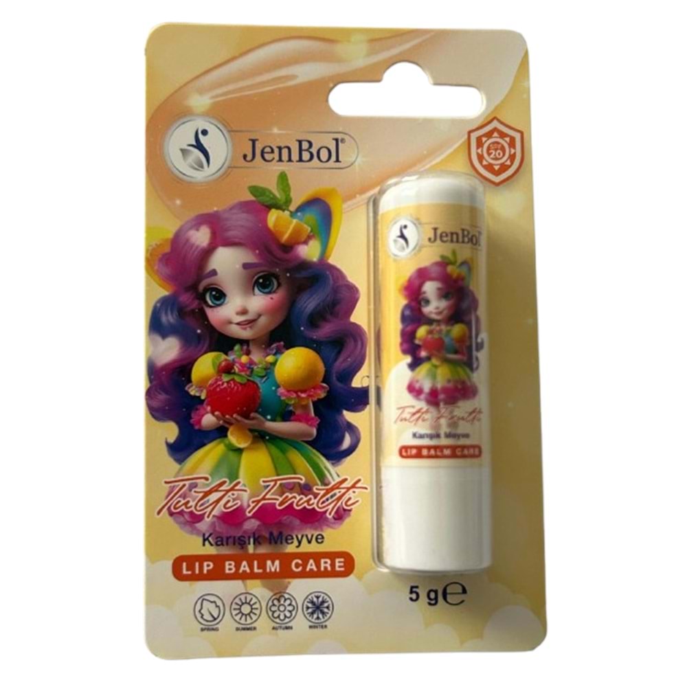 Jenbol Lip Balm Çocuk Karışık Meyve Spf20 5g