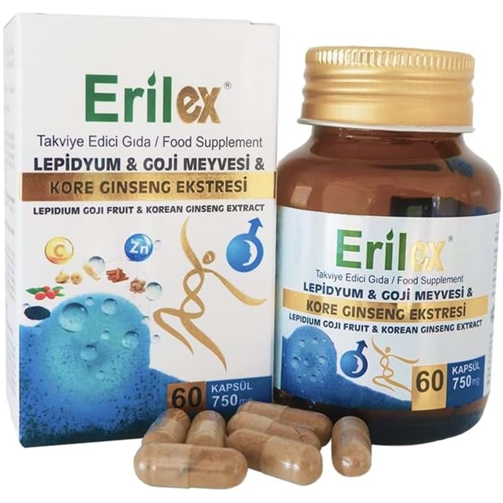 Distilex Erilex Kore Ginseng Ekstresi 750 MG 60 Kapsül Takviye Edici Gıda