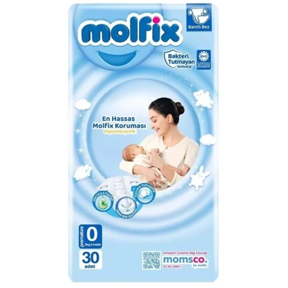 Molfix Bantlı Bez Prematüre No:0 30Lu Bebek Bezi
