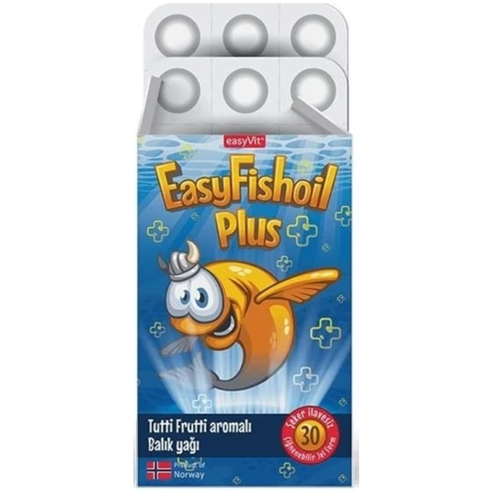 EasyFishOil Plus 30 Çiğneme Jel Form Tutti Frutti Aromalı