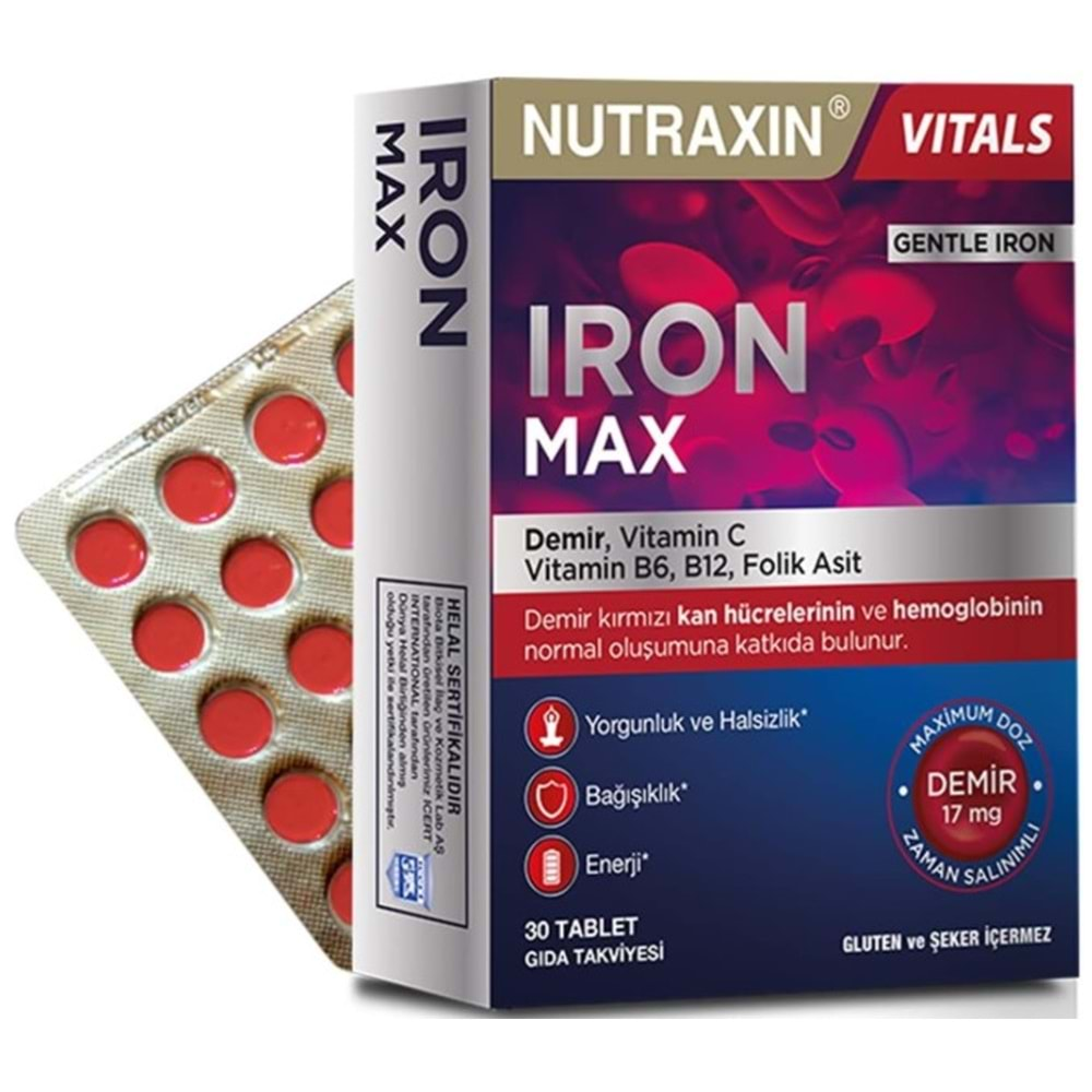 Nutraxin Iron Max Demir 17Mg 30 Tablet