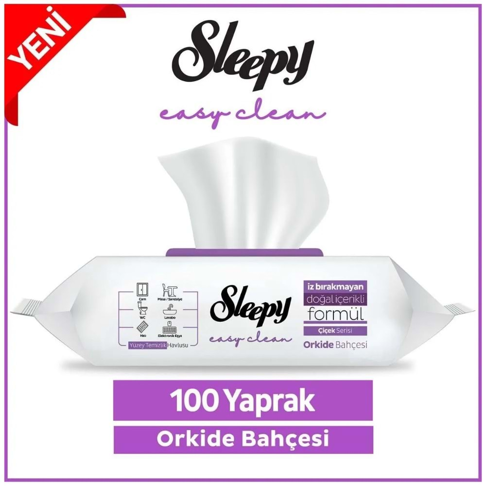 Sleepy Orkide Bahçesi Yüzey Temizlik Havlusu 100lü