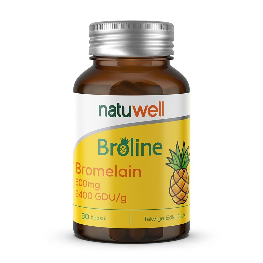 Natuwell Broline Bromelain İçeren Takviye Edici Gıda 500 mg 30 Kapsül