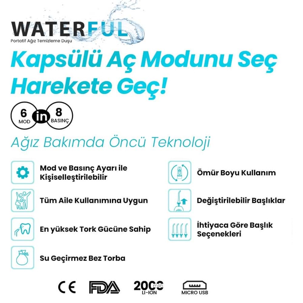 Dentac Waterful Portatif Ağız Temizleme Ve Bakım Duşu