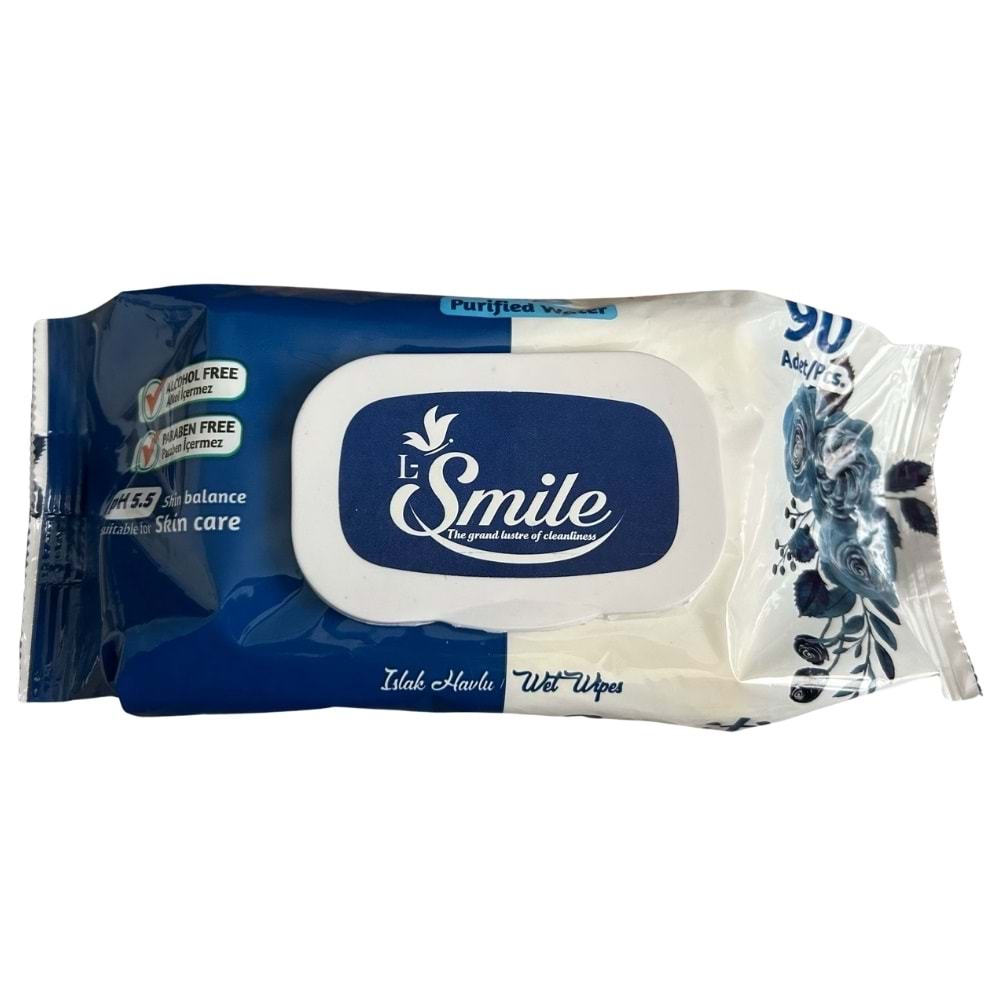 Smile Islak Mendil Bebek Gül 90Lı