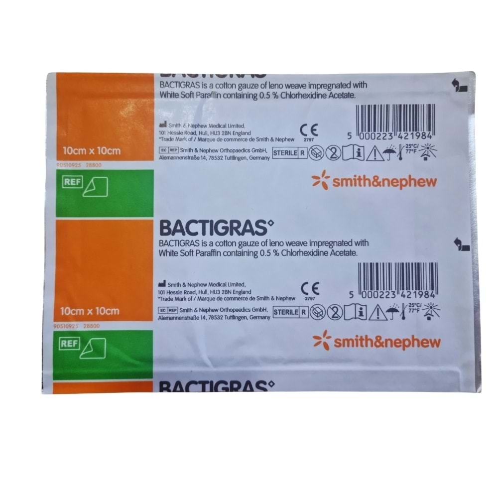 Bactigras Antiseptik Sargı Yara Bakım Örtüsü 10cm*10cm