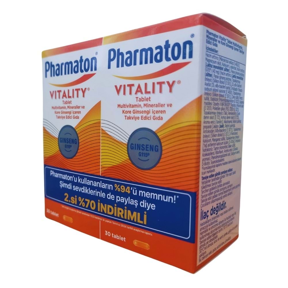 Pharmaton Vitality 30+30 Tablet 2.si %70 İndirimli