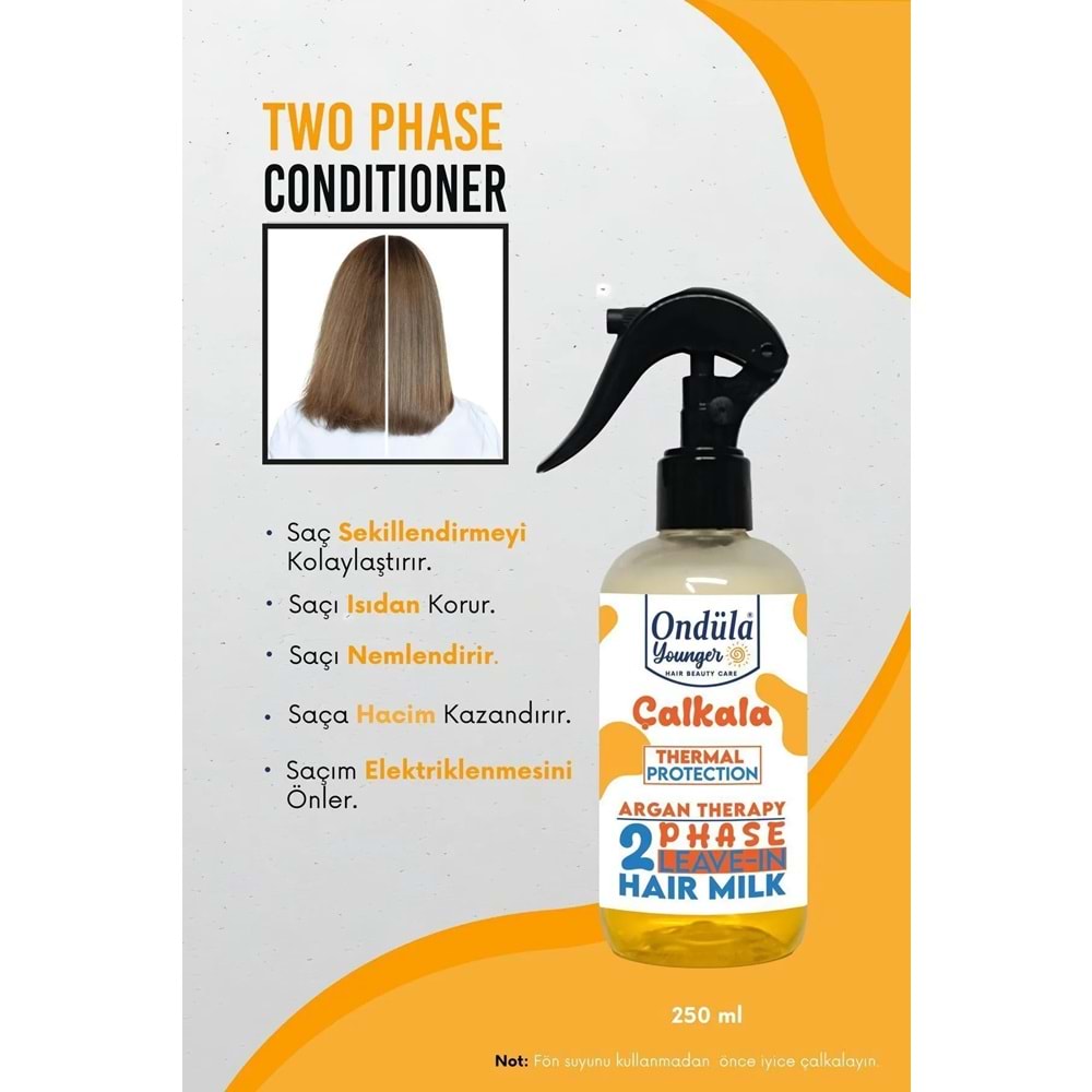 Ondüla Younger Argan Yağlı, Isı Koruyucu Fön Suyu 250 mL