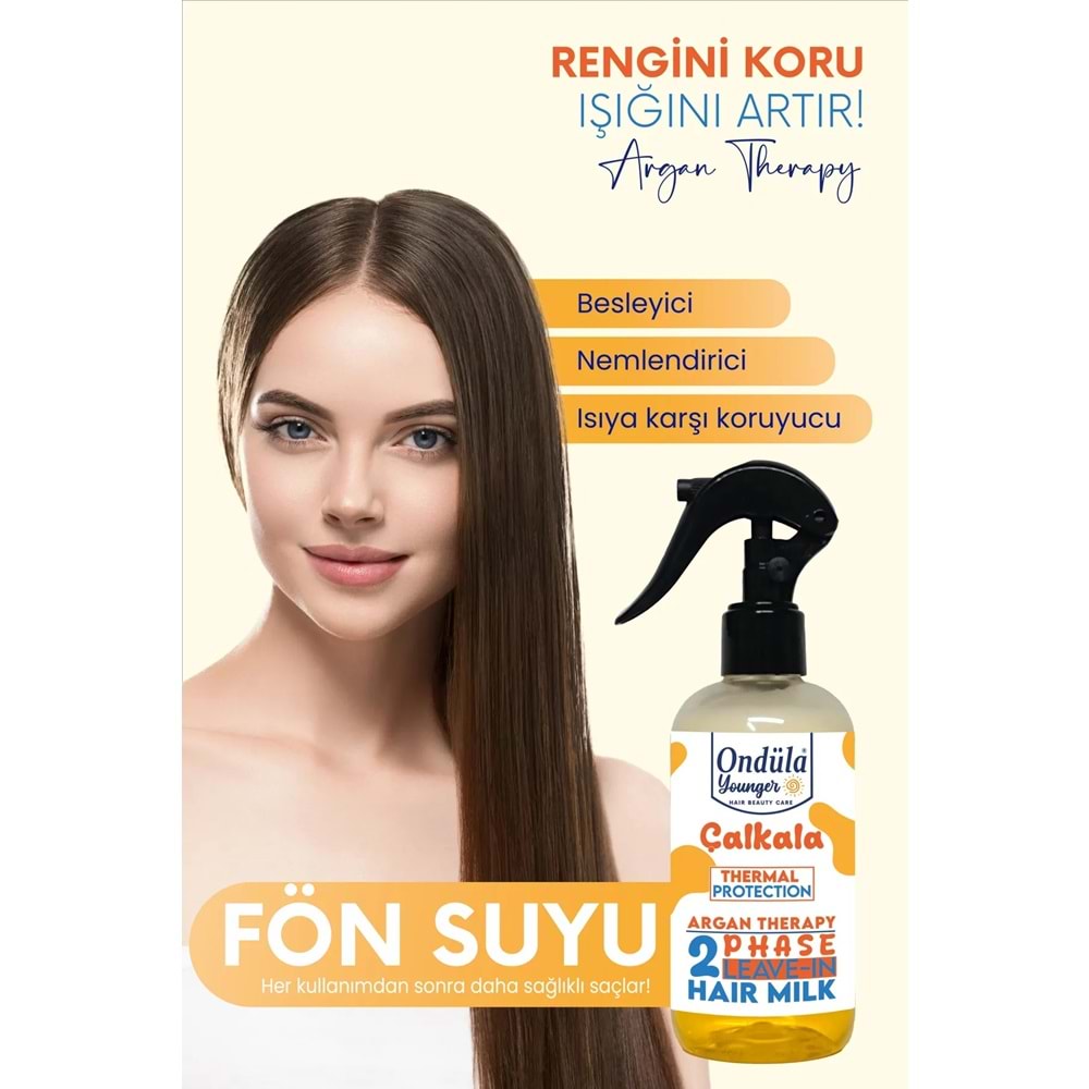 Ondüla Younger Argan Yağlı, Isı Koruyucu Fön Suyu 250 mL