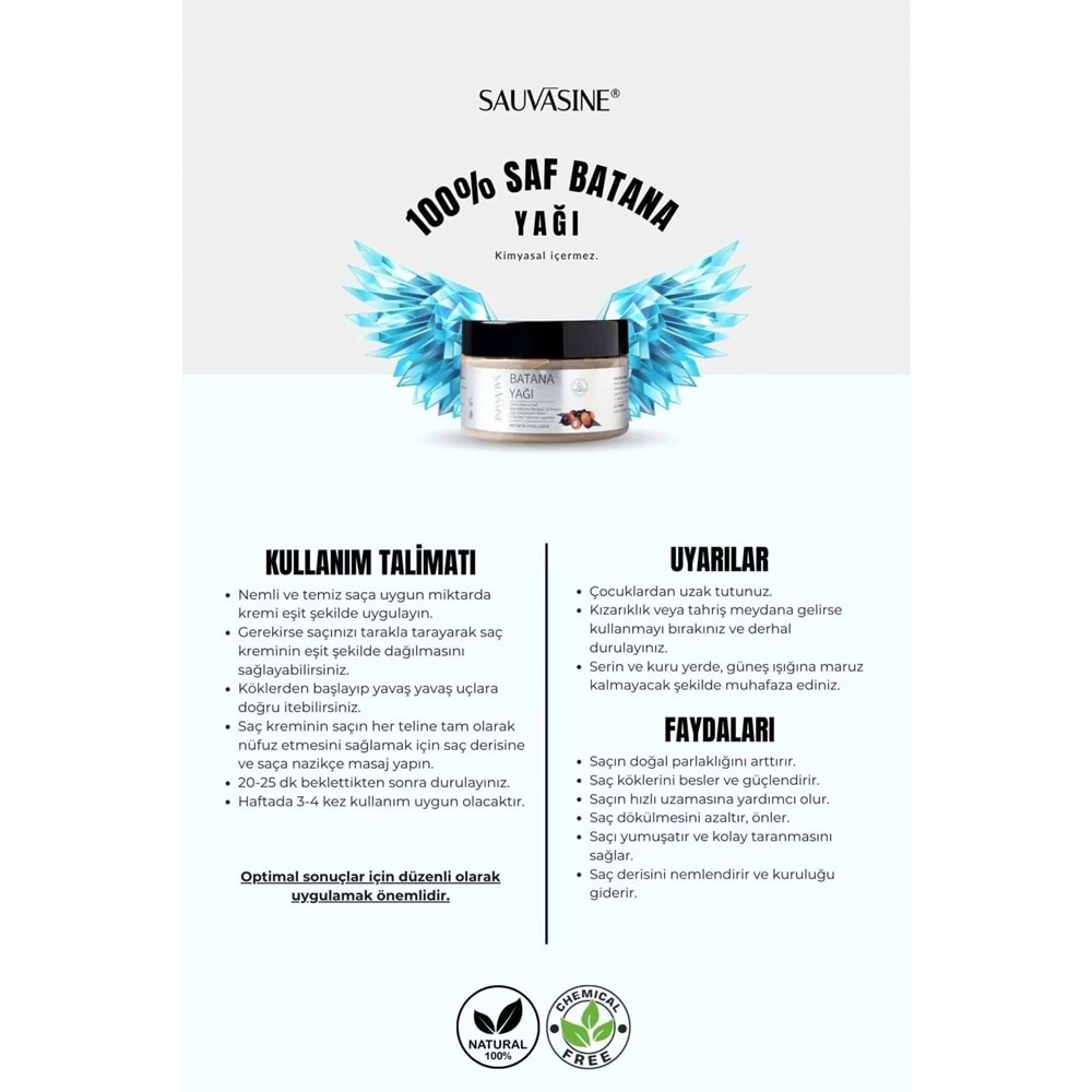 Sauvasine Batana Yağı Ham ve Saf Saç Bakım Yağı 120g