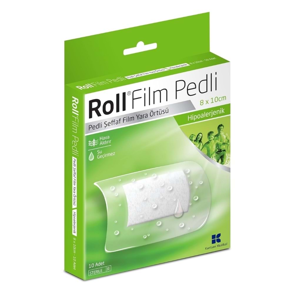 Roll Film Pedli Şeffaf Yara Örtüsü 8x10 cm - 10lu
