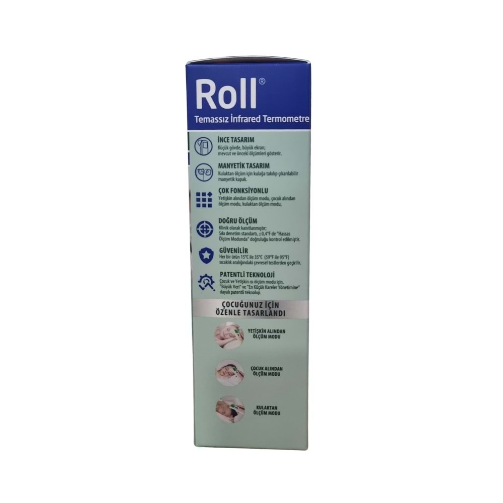 Roll Smart Temassız Kulaktan ve Alından Ateş Ölçer