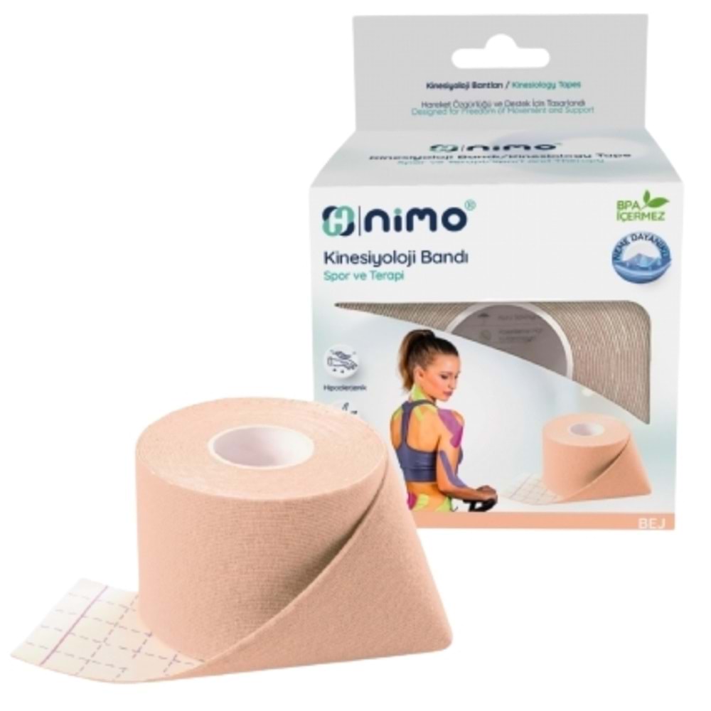 Nimo Kinesiyoloji Bandı (Ağrı Bandı) 5cm*5m Ten