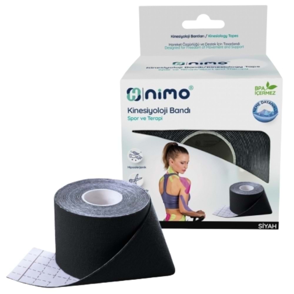 Nimo Kinesiyoloji Bandı (Ağrı Bandı) 5cm*5m Siyah