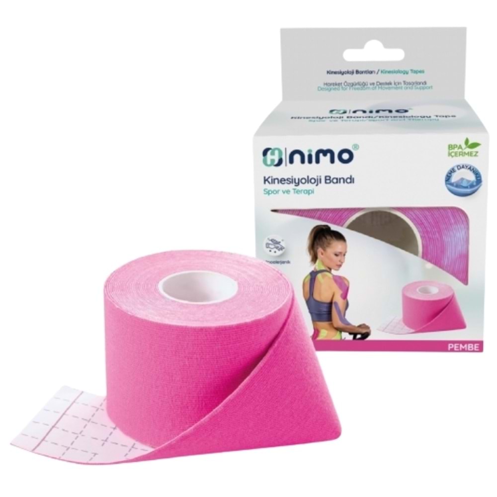 Nimo Kinesiyoloji Bandı (Ağrı Bandı) 5cm*5m Pembe