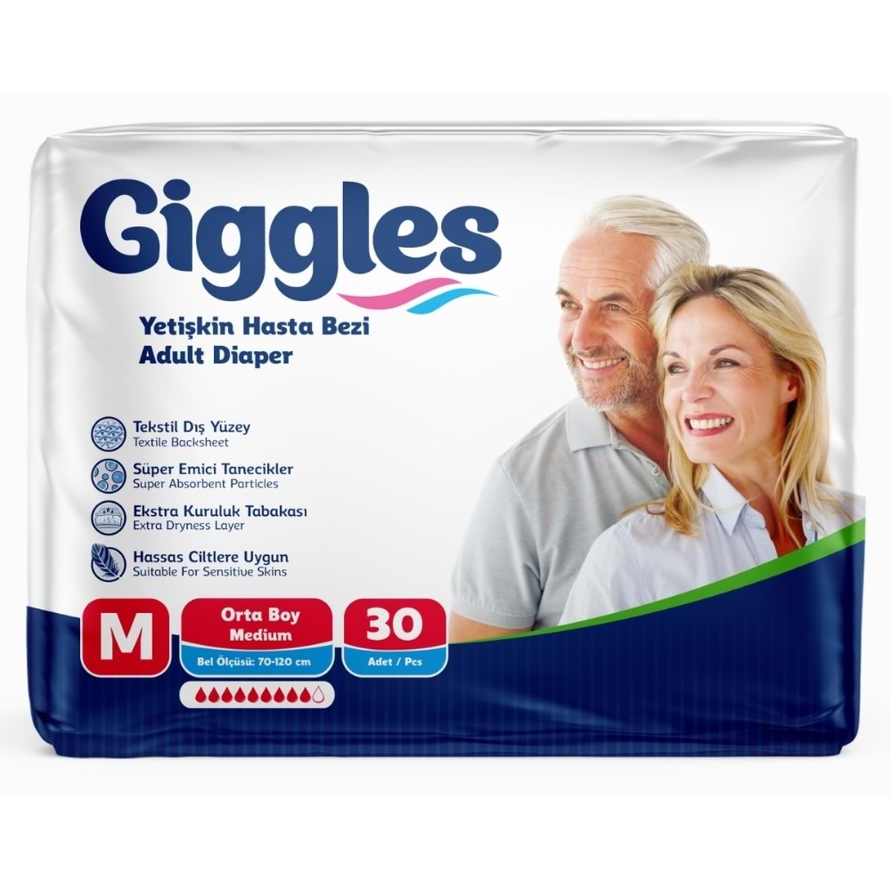 Giggles Bel Bantlı Hasta Altı Bezi 30Lu Medium