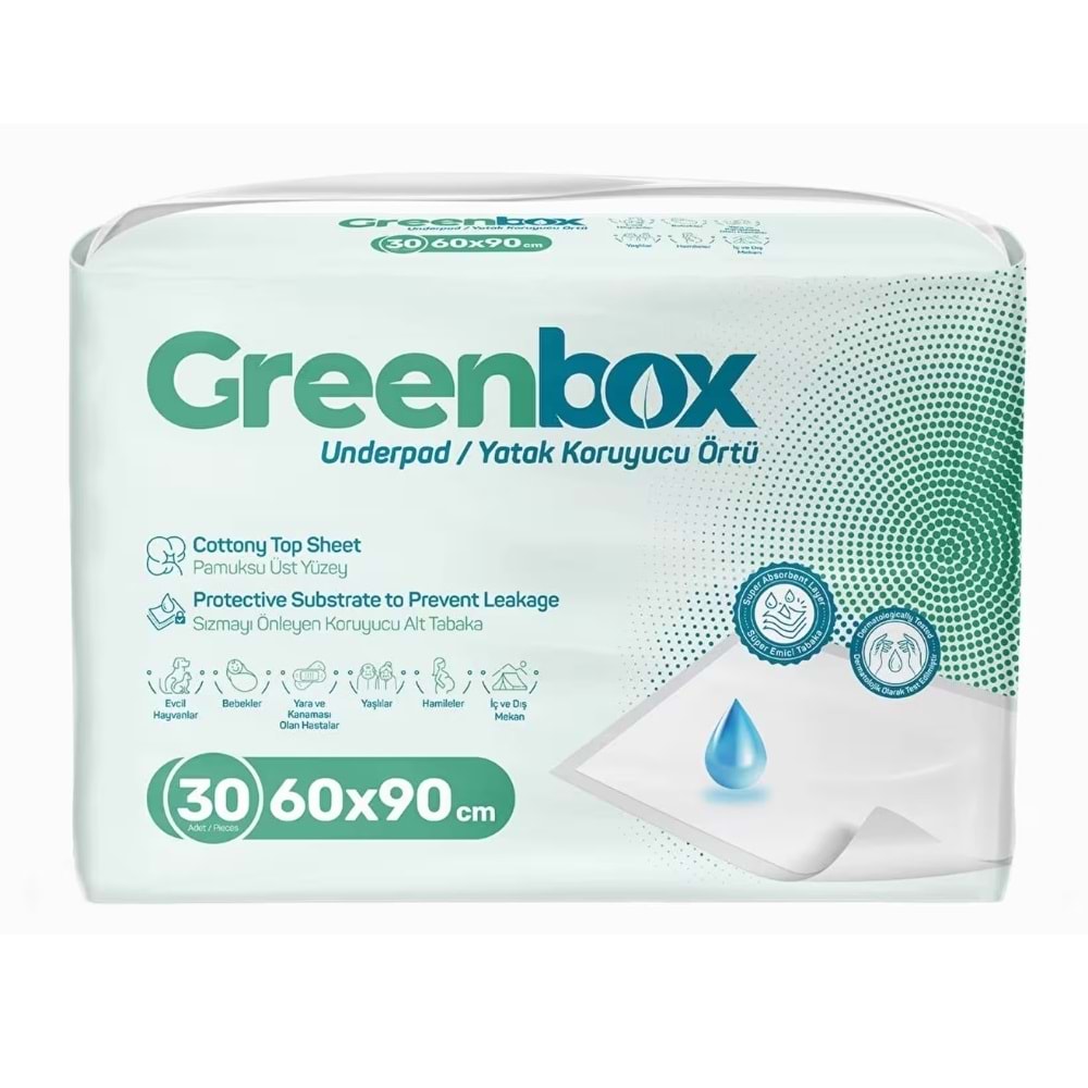 Greenbox Yatak Koruyucu Örtü 60*90cm 30Lu