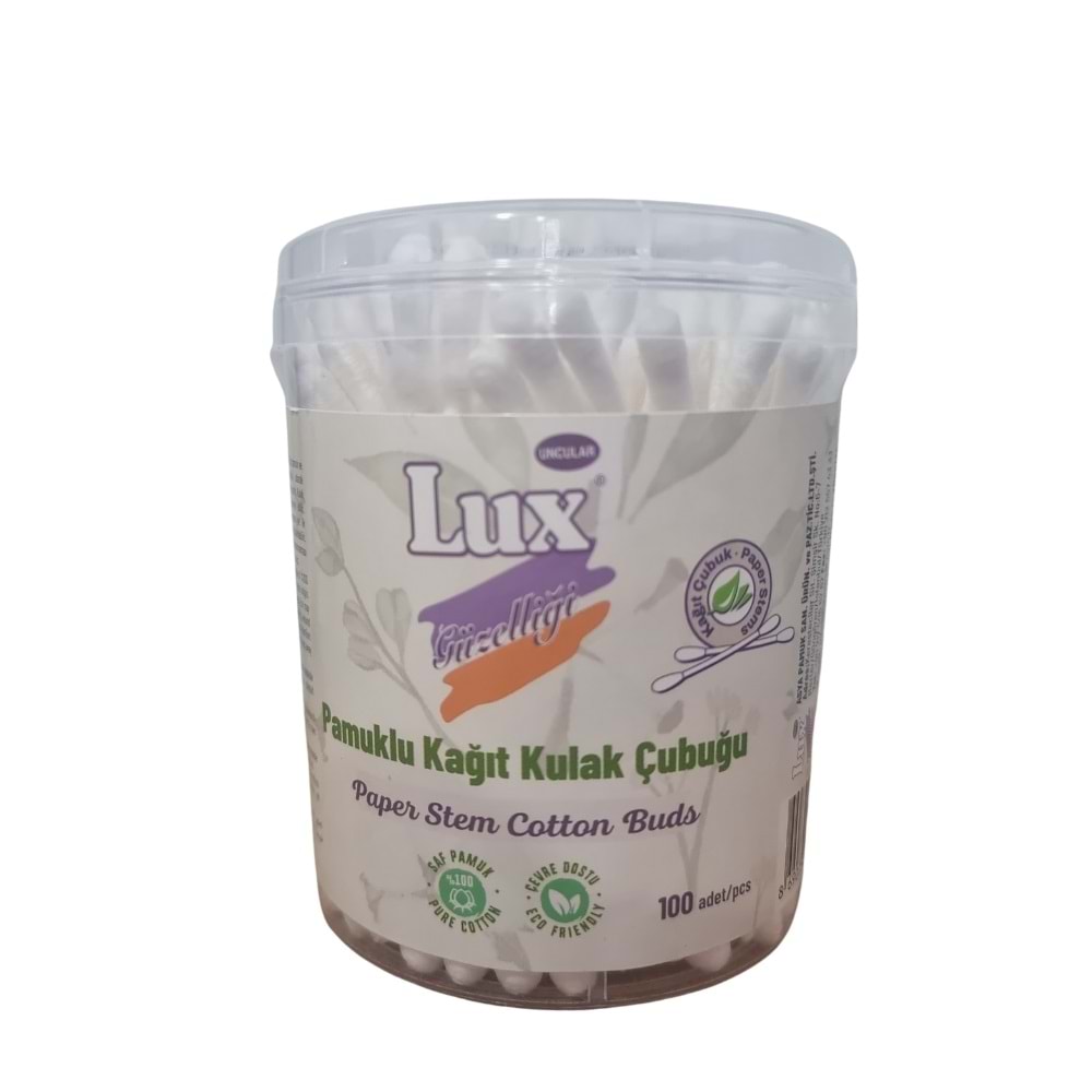 Lüx Pamuklu Kağıt Kulak Çubuğu 100 Lük