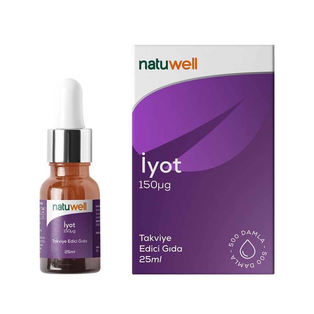 Natuwell İyot 150µg Takviye Edici Gıda 25Ml 500 Damla
