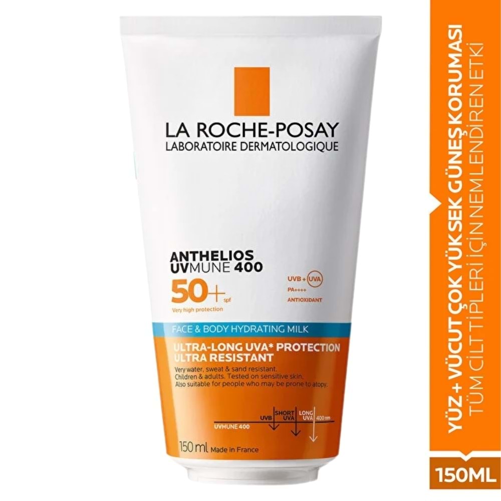 La Roche Posay Anthelios UVMune 400 SPF50+ Nemlendiren Yüz ve Vücut Güneş Kremi 150 mL