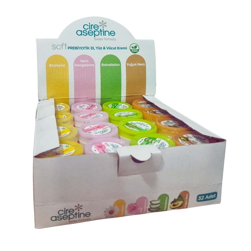 Cire Aseptine Soft Prebiyotik El Kremi 30ml Set 32Li