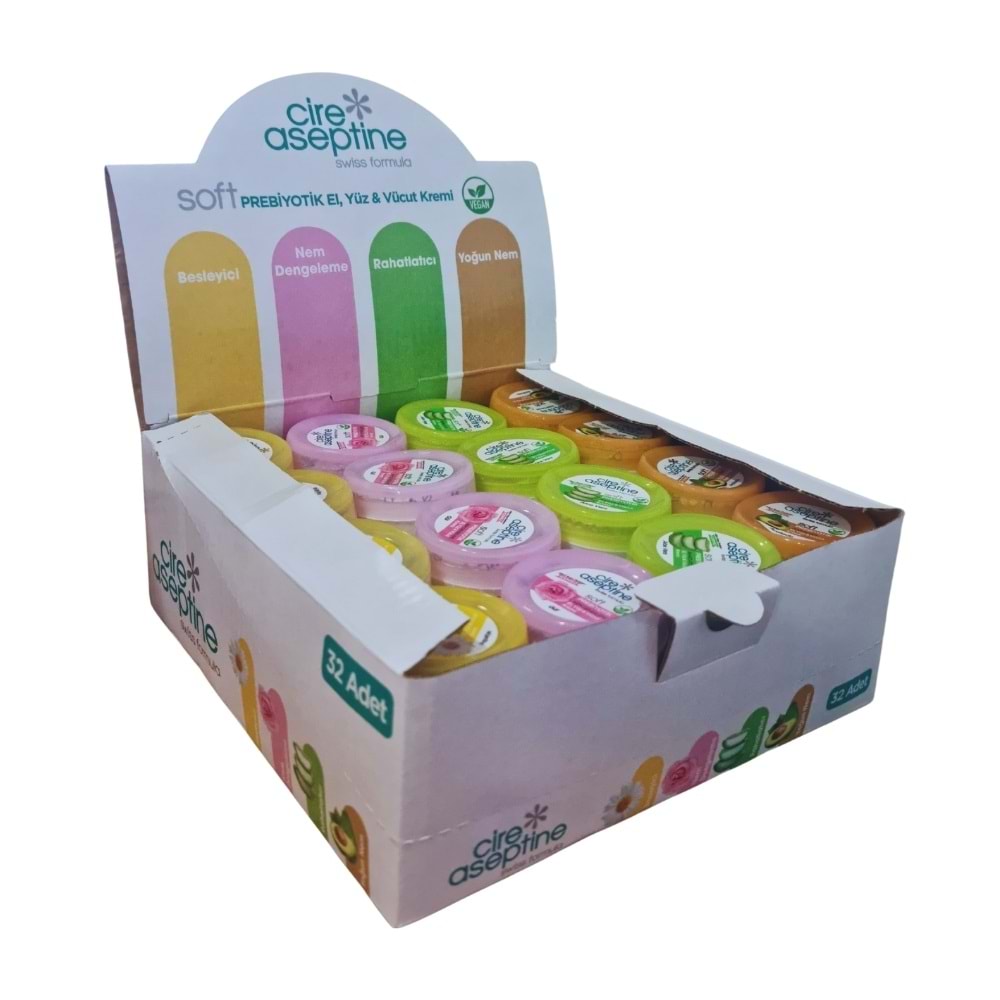 Cire Aseptine Soft Prebiyotik El Kremi 30ml Set 32Li