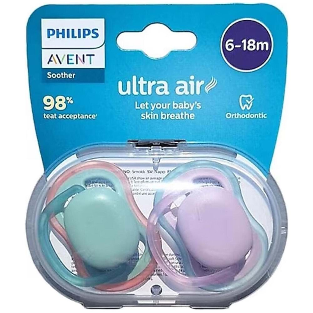 Philips Avent Ultra Air Düz Renk 6-18Ay 2Li Emzik Kız