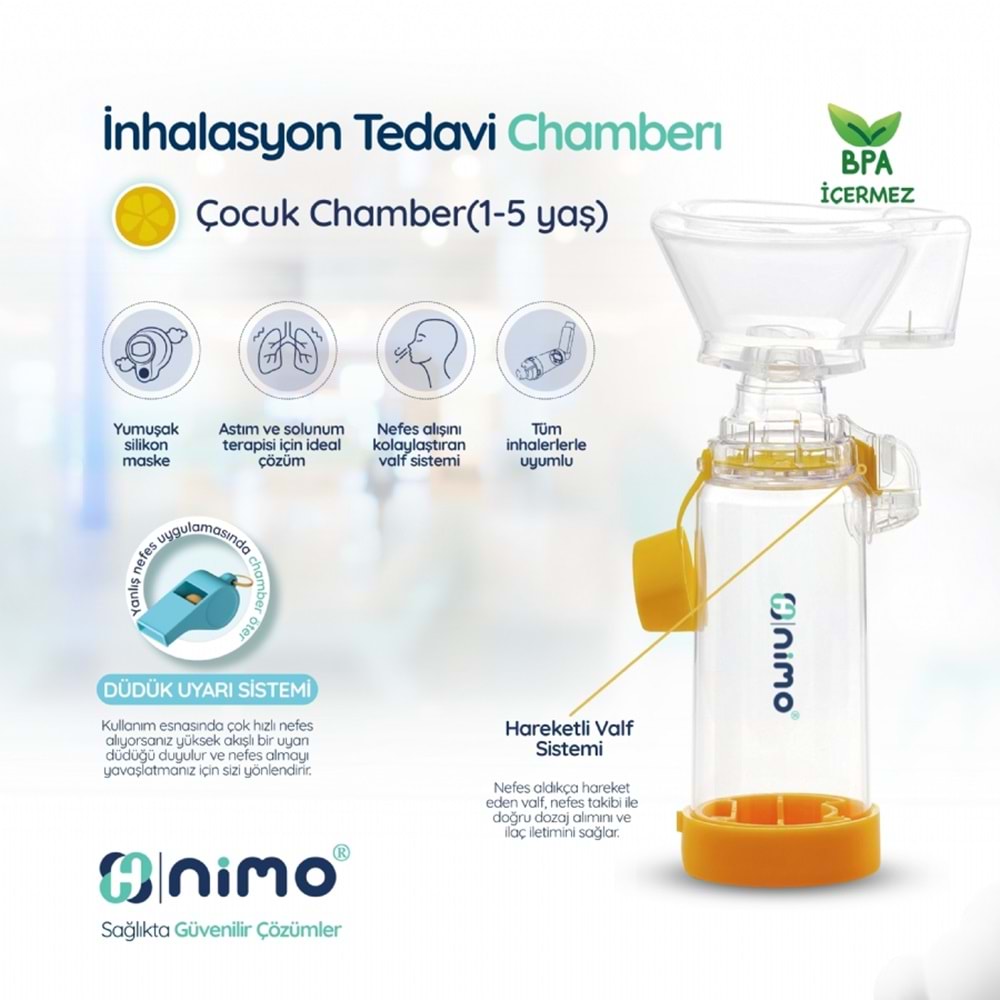 Nimo Çocuk İnhalasyon Tedavi Chamberi Sarı (1-5 Yaş)