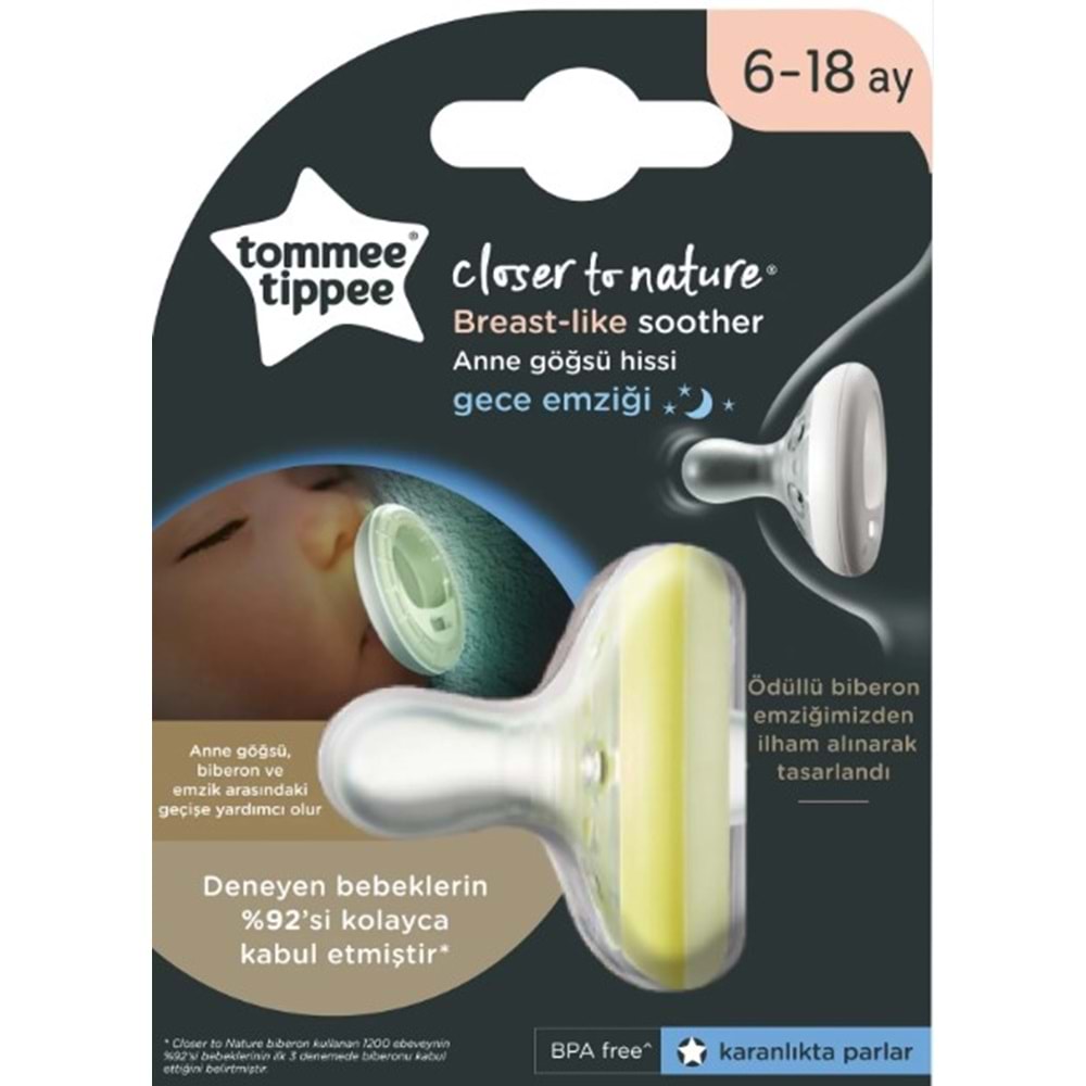 Tommee Tippee Ortodontik Emzik Gece Emziği 6-18 Ay