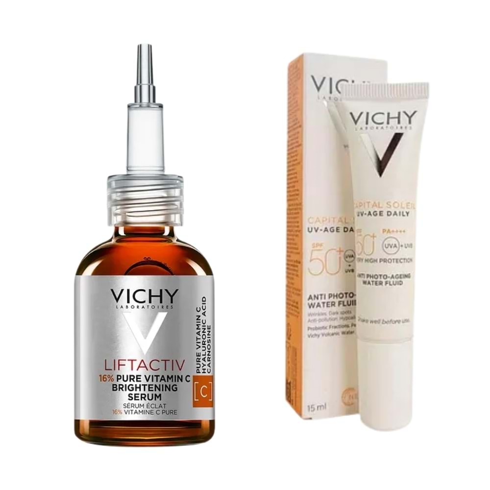 Vichy Liftactiv Vitamin C Serum 30Ml + Capital Soleil 15Ml Çanta Hediyeli