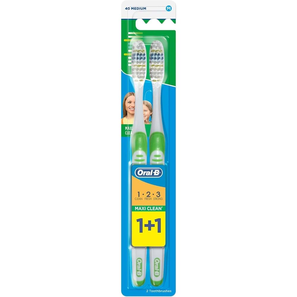 Oral-B Maxi Clean 1-2-3 Medium 1+1 Diş Fırçası