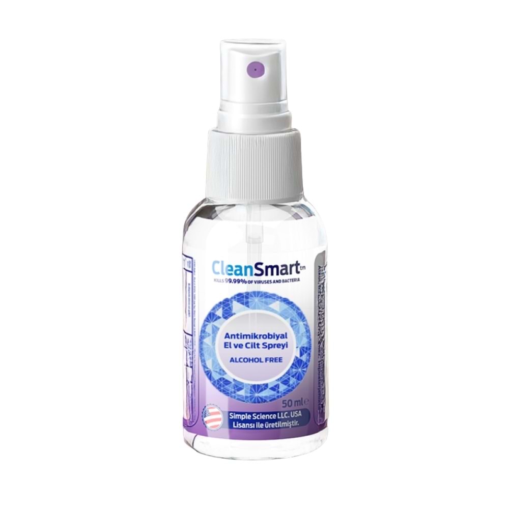 CleanSmart Antimikrobiyal El ve Cilt Spreyi 50 mL