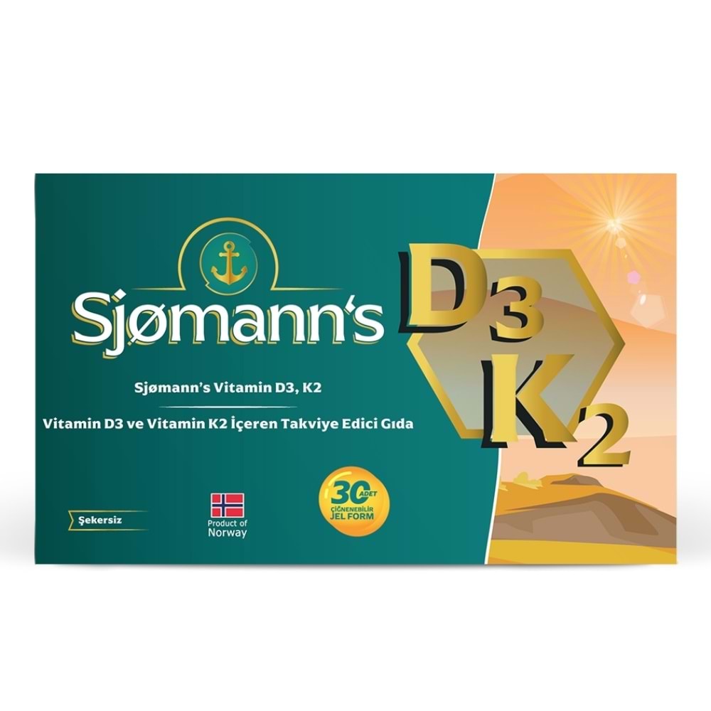 Sjomanns Vitamin D3K2 30 Çiğnenebilir Jel Form