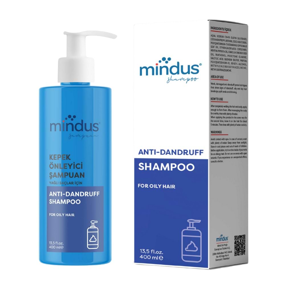 Mindus Kepek Önleyici Yağlı Saçlar için Şampuan 400 mL
