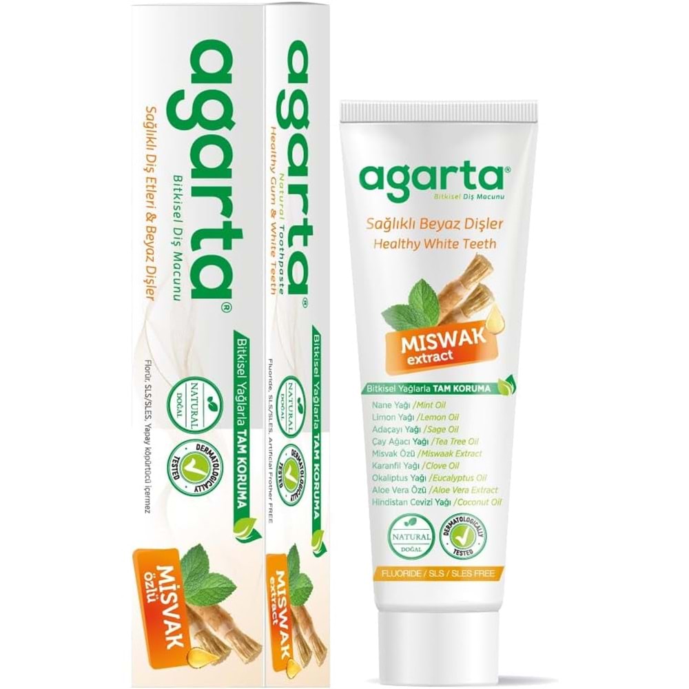 Agarta Bitkisel Diş Macunu Misvak Özlü 100Ml