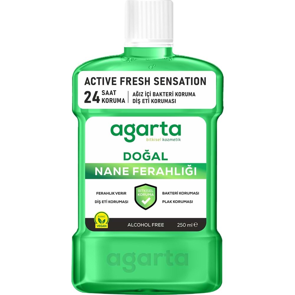 Agarta Bitkisel Ağız Çalkalama Suyu Nane Ferahlığı (Alkolsüz) 250Ml