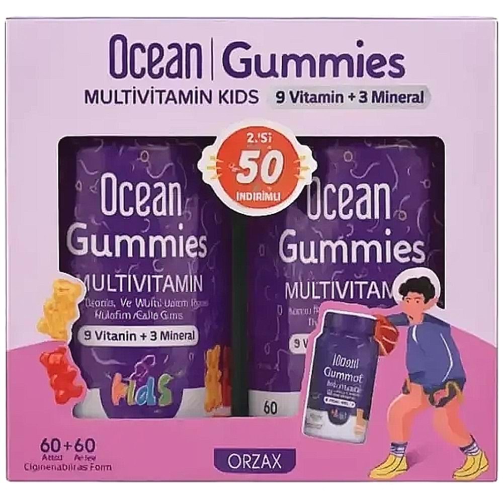 Ocean Gummies Kids Multivitamin 60+60 Çiğneme Jel *2.si %50 İndirimli