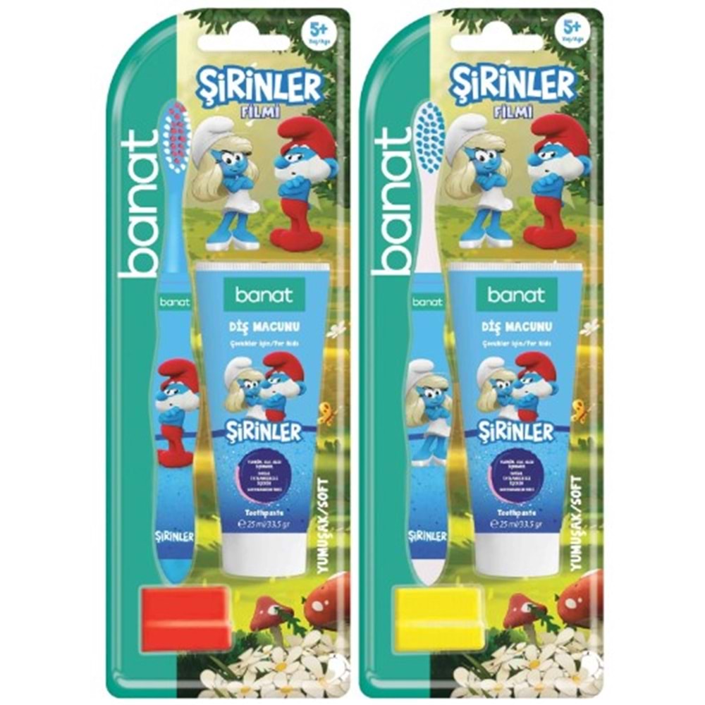 Banat Şirinler Çocuk Diş Macunu 25ml + Diş Fırçası Seti