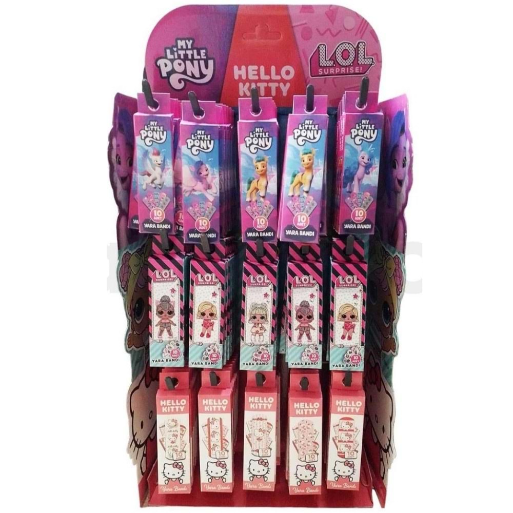Hello Kity, LOL, My Little Pony Çocuk Yara Bandı 120li Stand