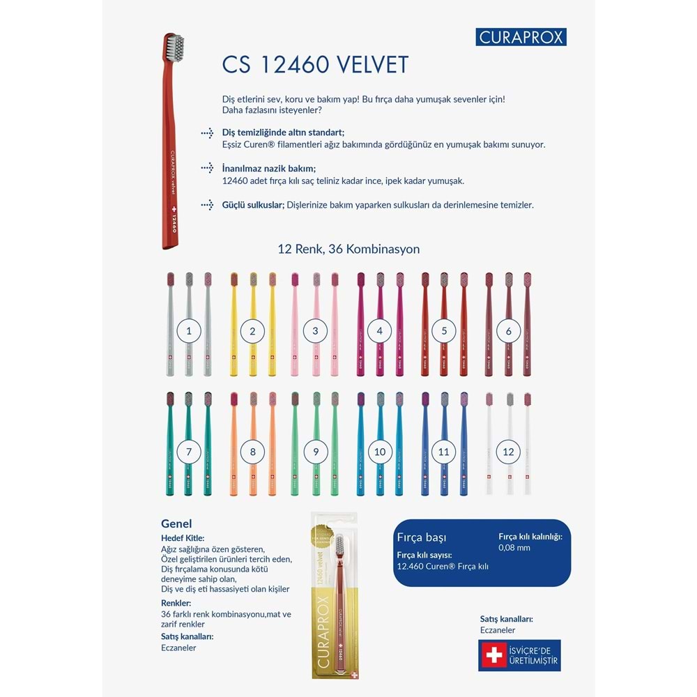 Curaprox CS 12460 Velvet Diş Fırçası Tekli