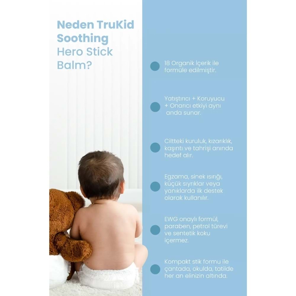 TruKid Hero Stick Kuruluk, Tahriş ve Kaşıntı Giderici Balm 15.6 gr
