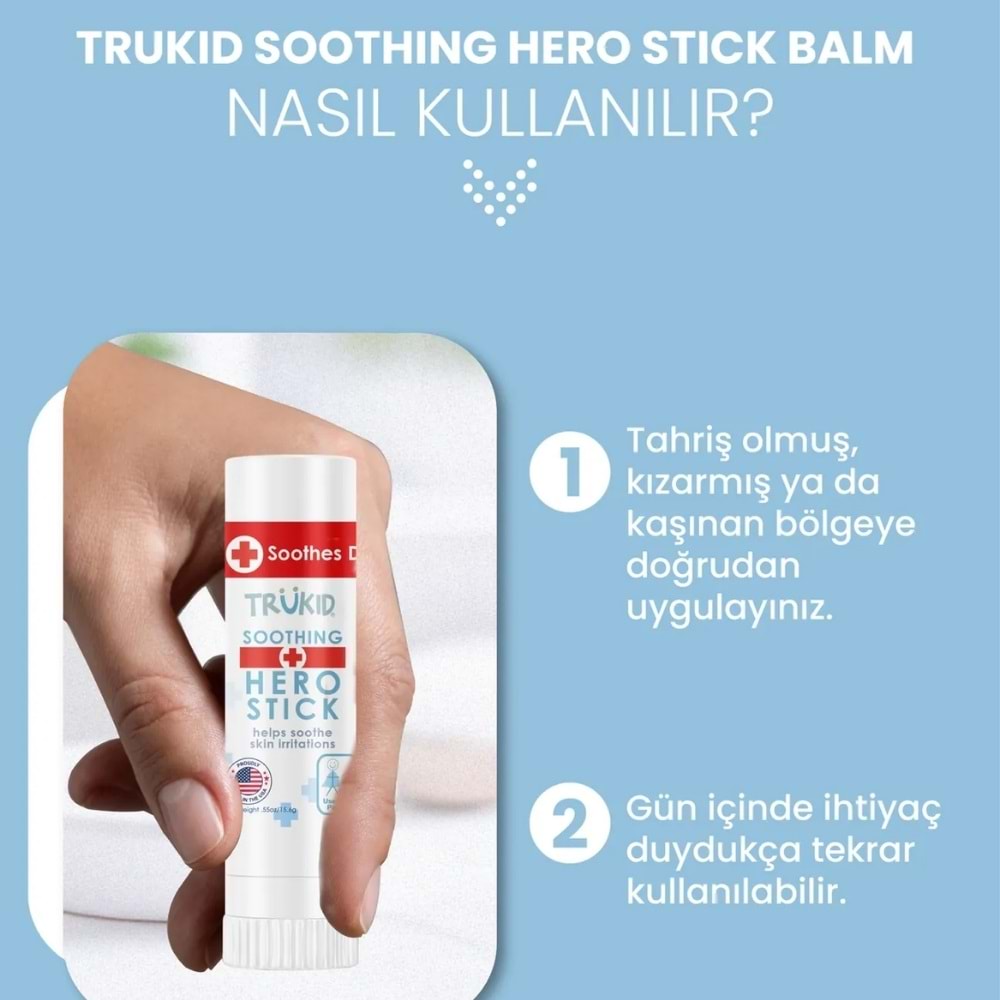 TruKid Hero Stick Kuruluk, Tahriş ve Kaşıntı Giderici Balm 15.6 gr