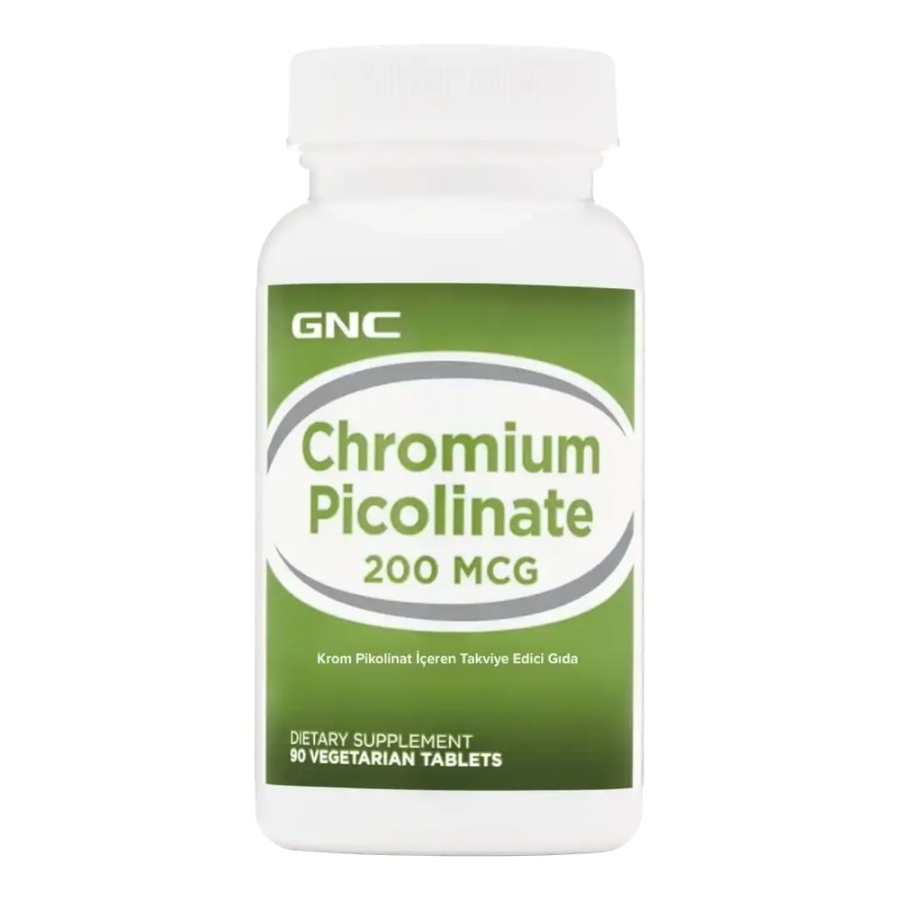 GNC Chromium Picolinate Takviye Edici Gıda 200 mcg 90 Tablet