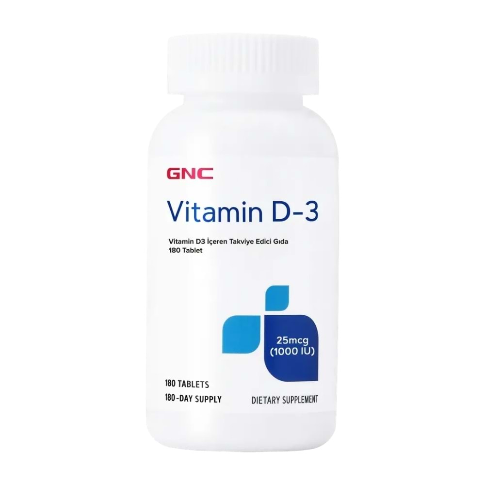 GNC D3 Vitamini içeren Takviye Edici Gıda 180 Tablet