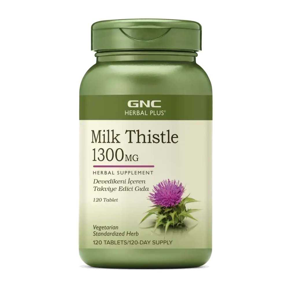 GNC Milk Thistle 1300 MG Deve Dikeni içeren Takviye Edici Gıda 120 Tablet