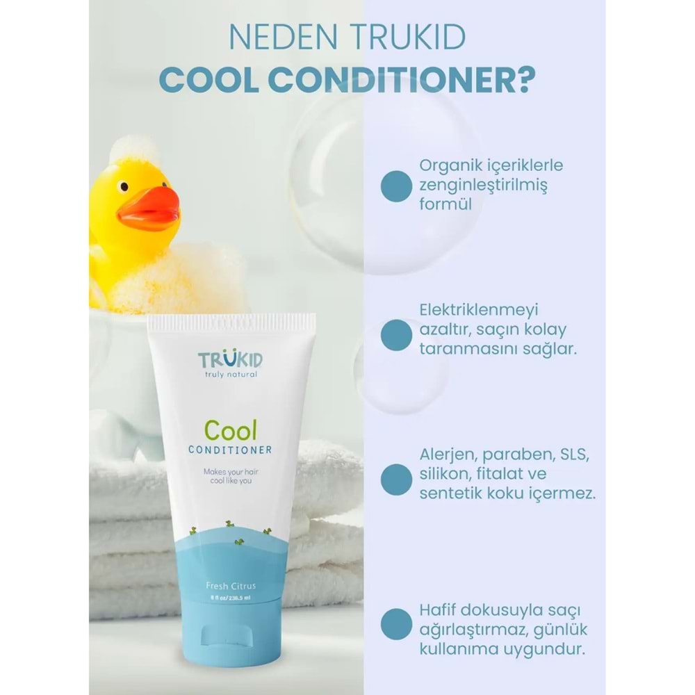 TruKid Cool Besleyici ve Nemlendirici Saç Bakım Kremi 236,5 mL