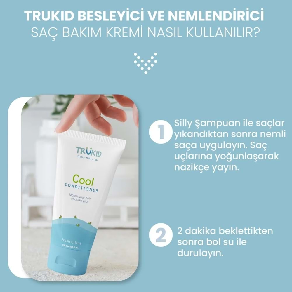 TruKid Cool Besleyici ve Nemlendirici Saç Bakım Kremi 236,5 mL