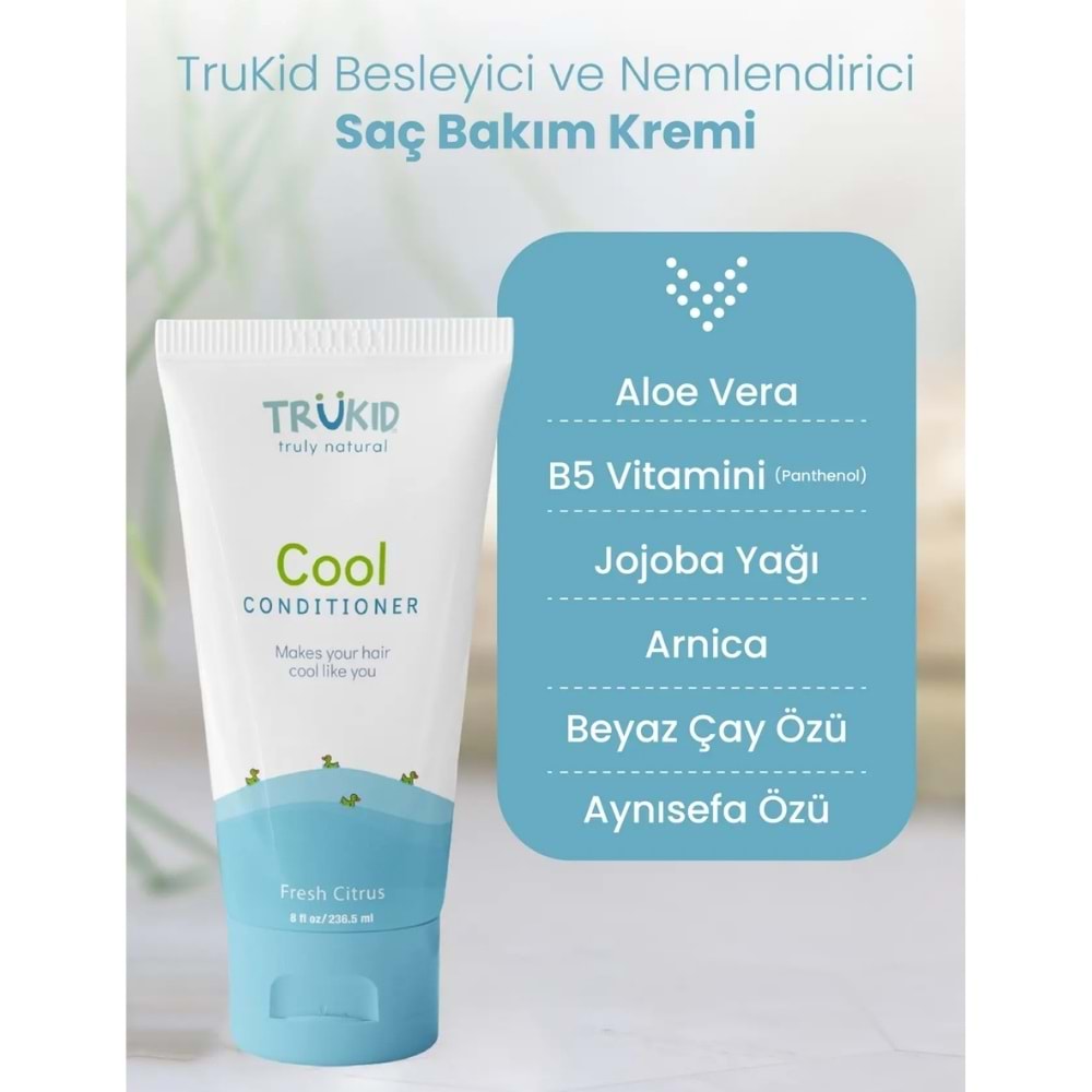 TruKid Cool Besleyici ve Nemlendirici Saç Bakım Kremi 236,5 mL