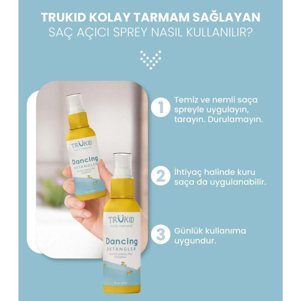 TruKid Dancing Kolay Tarama Sağlayan Saç Açıcı Sprey 207 mL